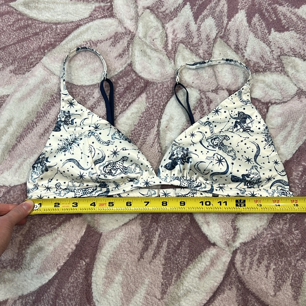 ASOS Design Celestial Print Satin Triangle Bra & High-Waist Briefs Set - Picture 7 of 14